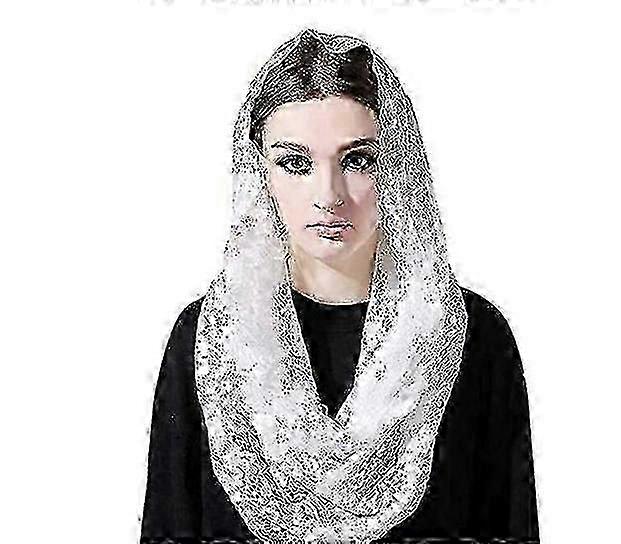 צעיף מנטילה קתולי לשירותי קפלה וכנסייה, מושלם לאביזרי ראש המיסה הלטינית של חג הפסחא