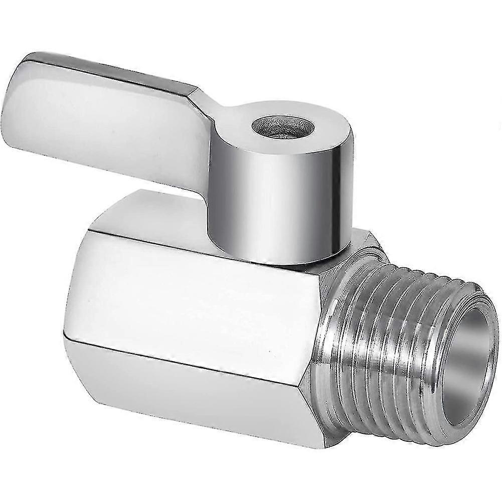 Brusehoved lukkeventil, 304 rustfrit stål mini kugleventil Npt gevind (1/2 tommer han x 1/2 tommer F
