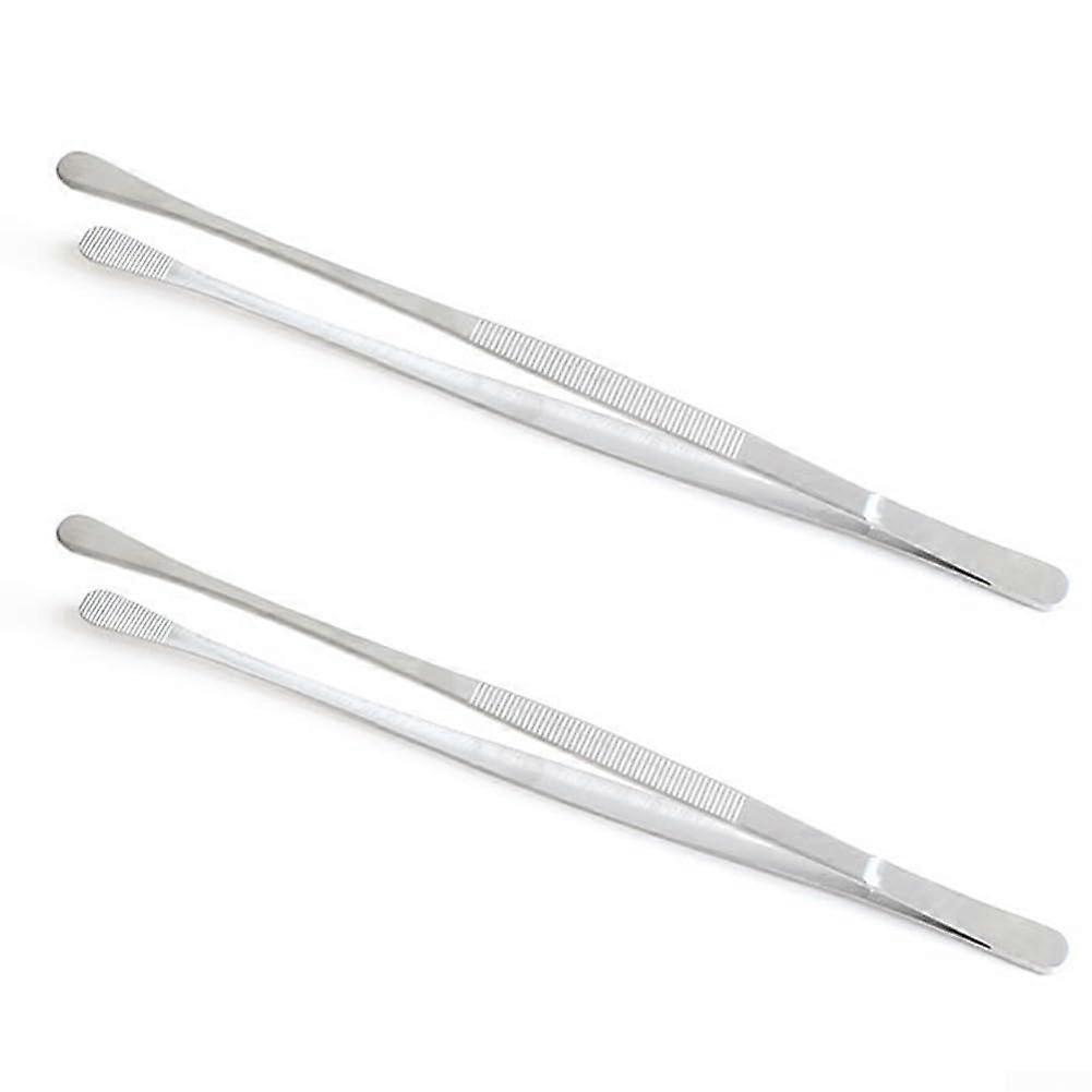 High-Temperature Resistant Stainless Steel Grill Tongs, 2-Pack, 25 cm for Barbecue and Cooking Tasks