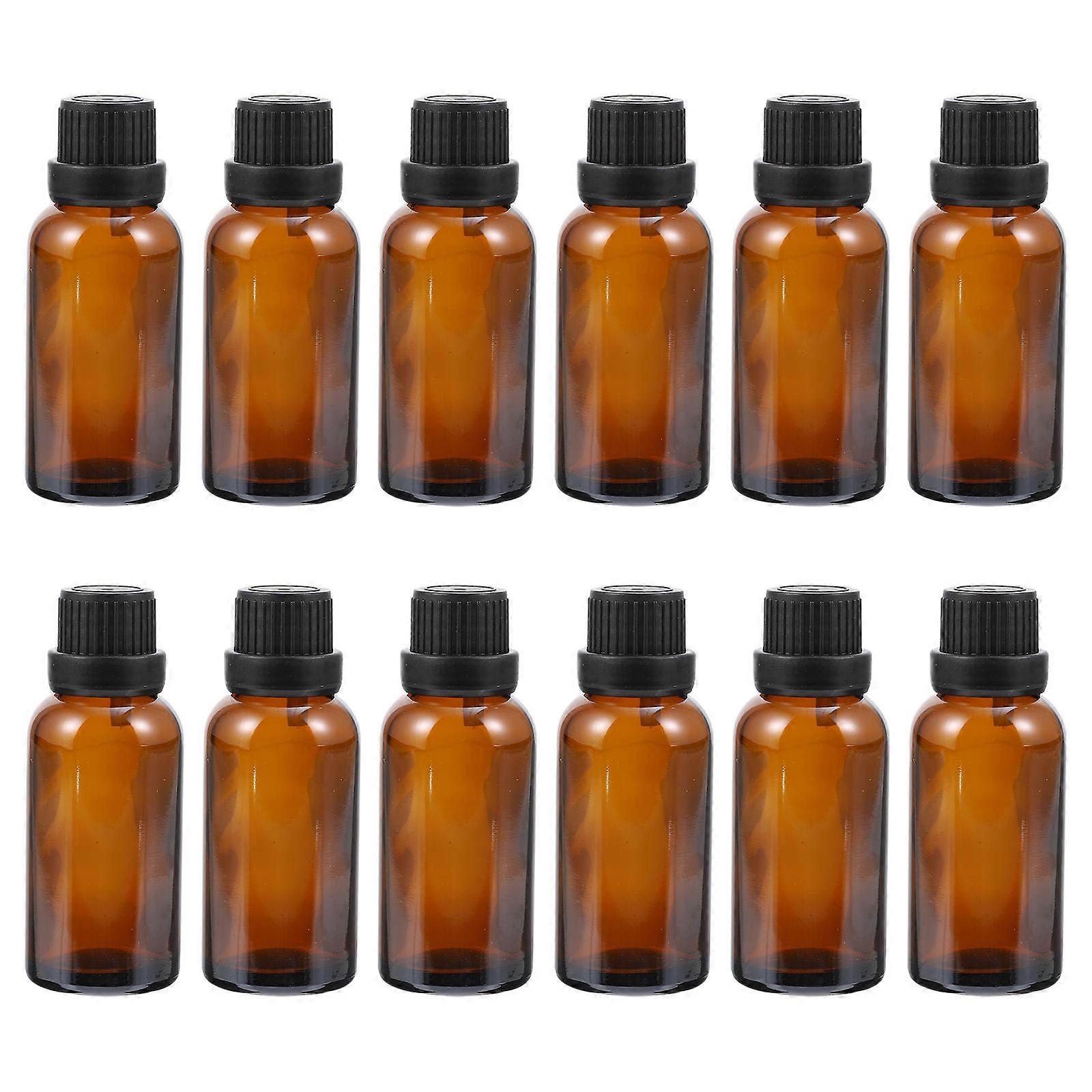 12Pcs Essential Oil Bottles Glass Refillable Empty Bottles Lotion Cans Coffee Jars