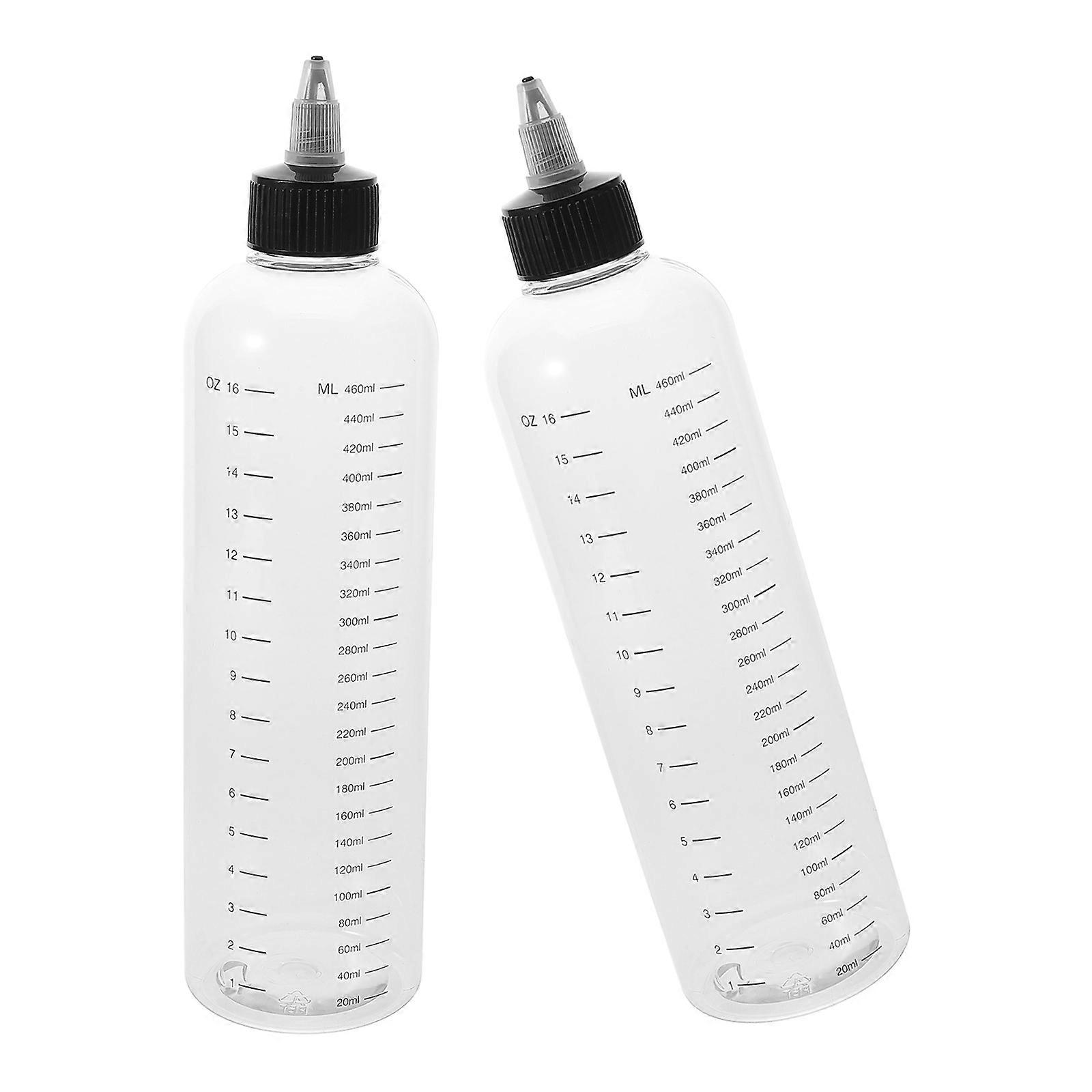 Hair Dye Squeeze Bottle Dispenser for Salon Grooming Refillable Transparent PP Container for Dyeing Coloring and Shampoo