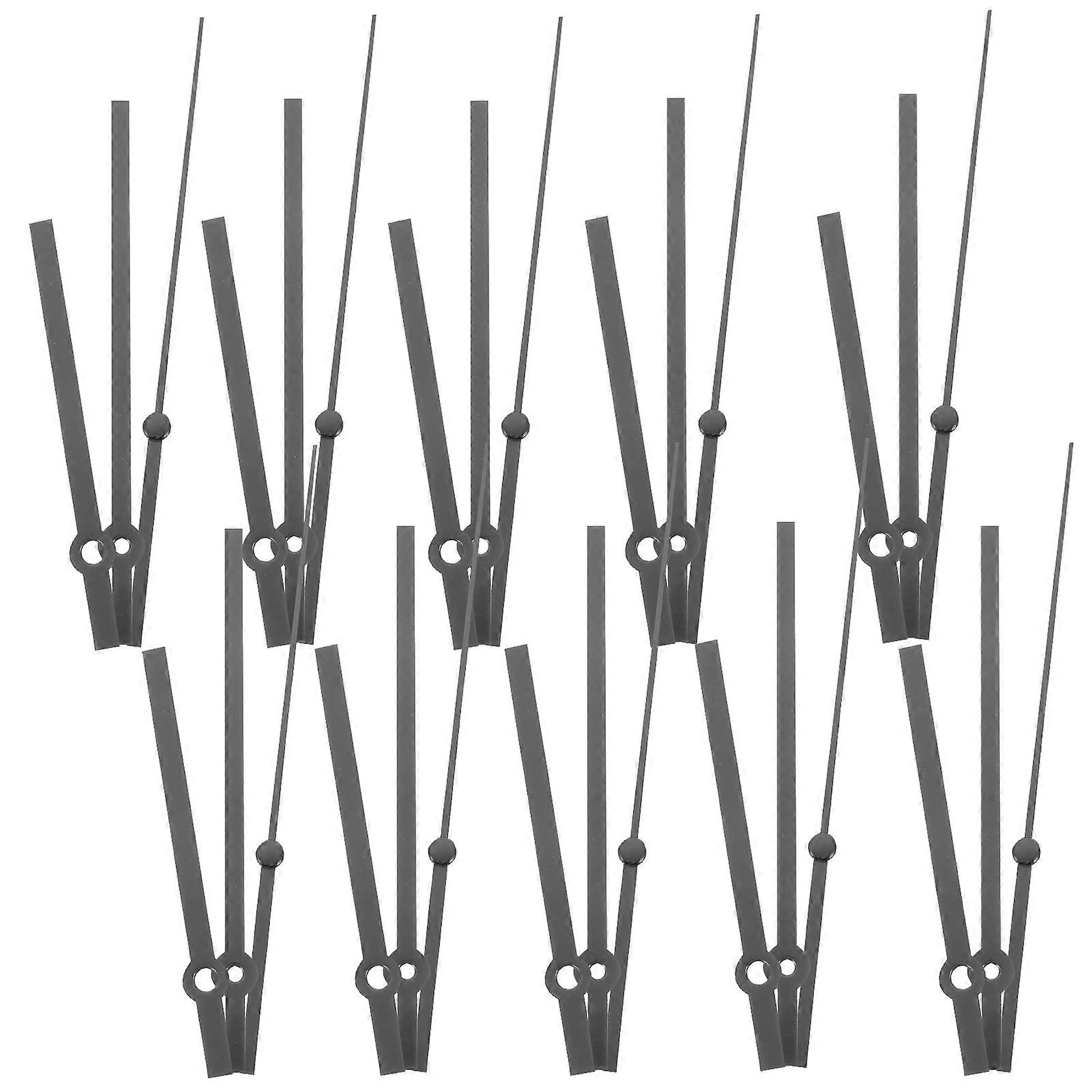 Black Plastic Clock Hands Clock Pointers for Replacement 10Sets Pack