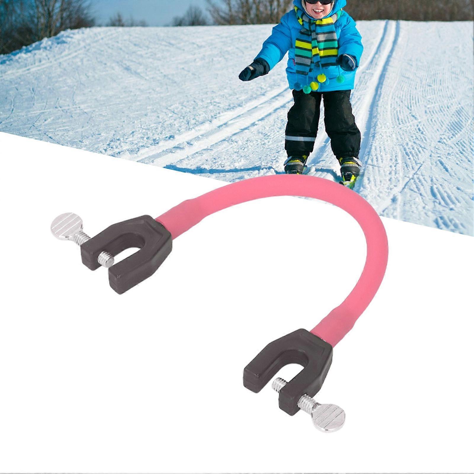Ski Tip Connector Professional Speed Control Durable Portable Ski Training Aid for Beginners Kids Pink 