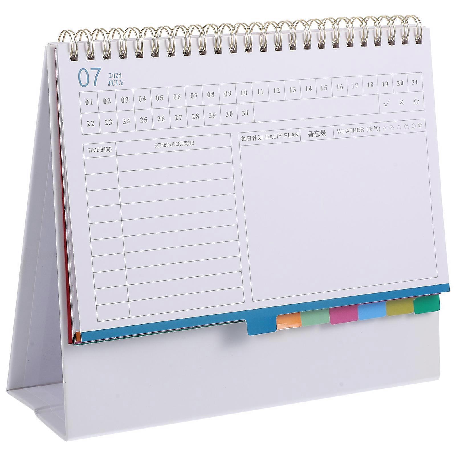 Desktop Calendar Stand Up Desk Calendar Schedule Planning Home Decoration .50X18.00X7.00CM 1Set