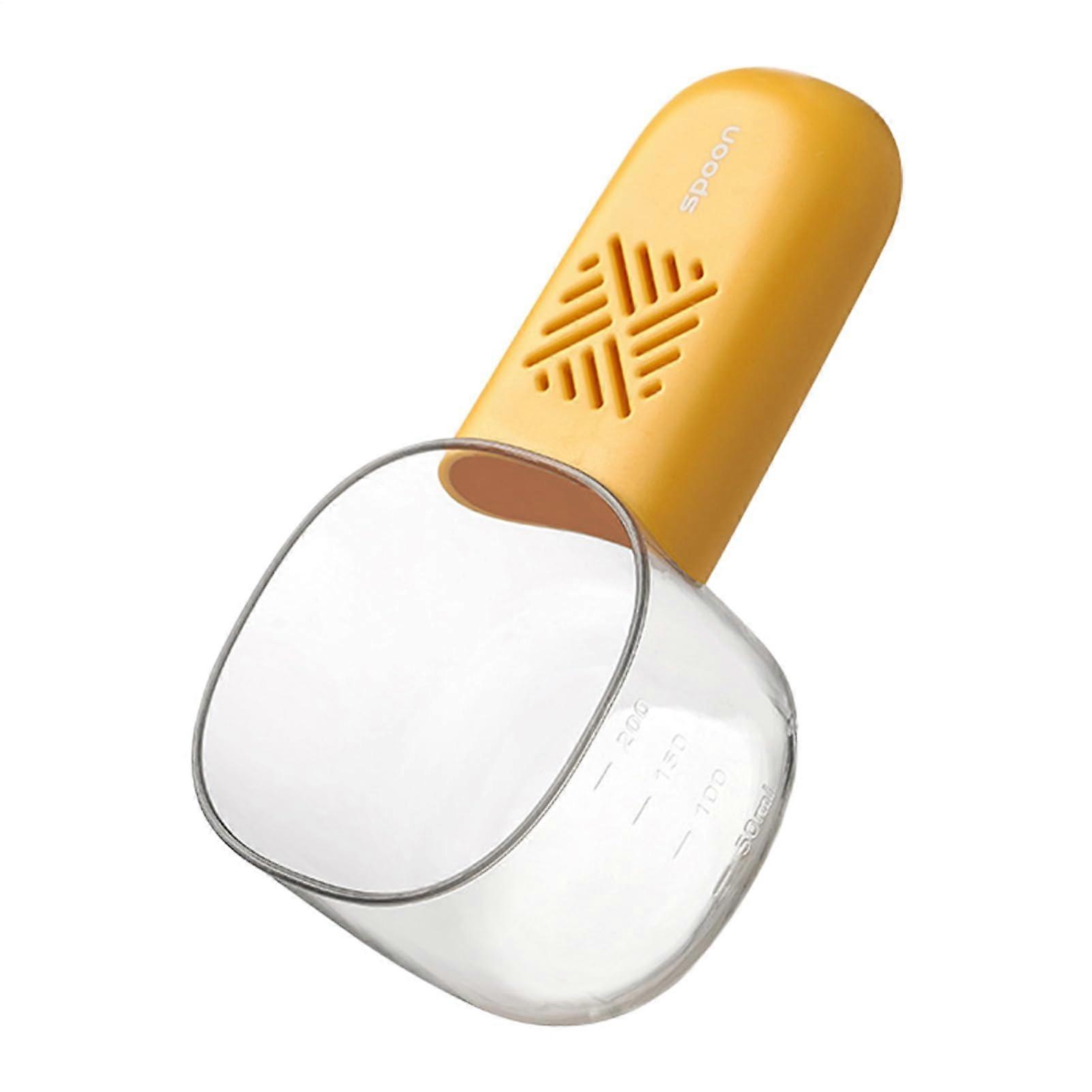 Pet Food Scoop, measuring spoon with scale, moistureresistant, multifunctional, 2.95x6.1' yellow