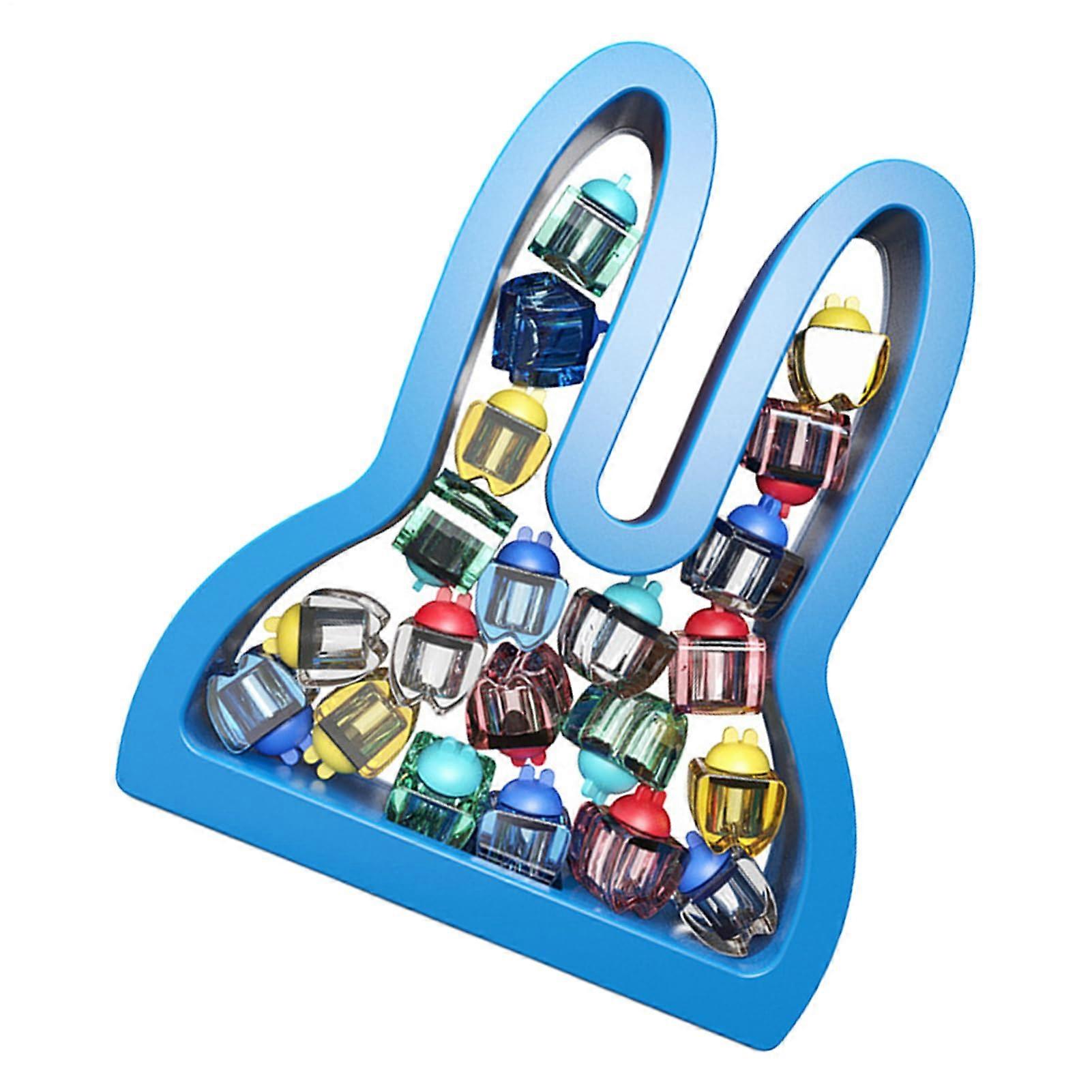 Milk Tooth Storage Box Rabbit-Shaped Keepsake With Labels And Growth Documentation For Girls Blue