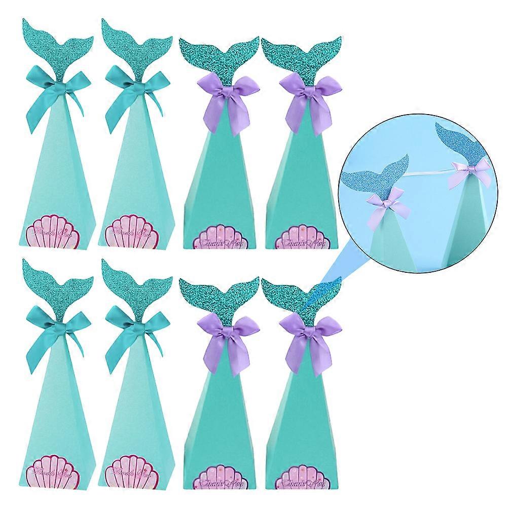 Candy Bag Mermaid Design Pointed Cone Wedding Style Small 5.51x2.36x2.36 Inch 40Pcs