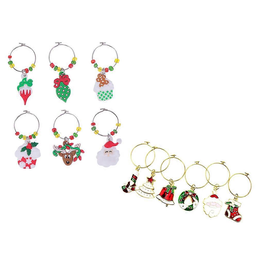 Glass Identification Marker Zinc Alloy Snowman Shape Party Cup Sign For Cocktail Hours Dinners 12Pcs