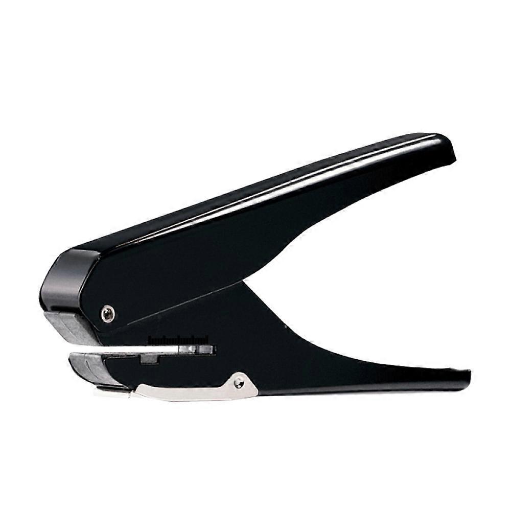 Manual Oval Hole Puncher Single Hole Puncher Staff Card Black Approx. 14.9x2.5x4.3cm Certificate Punching 1Pack