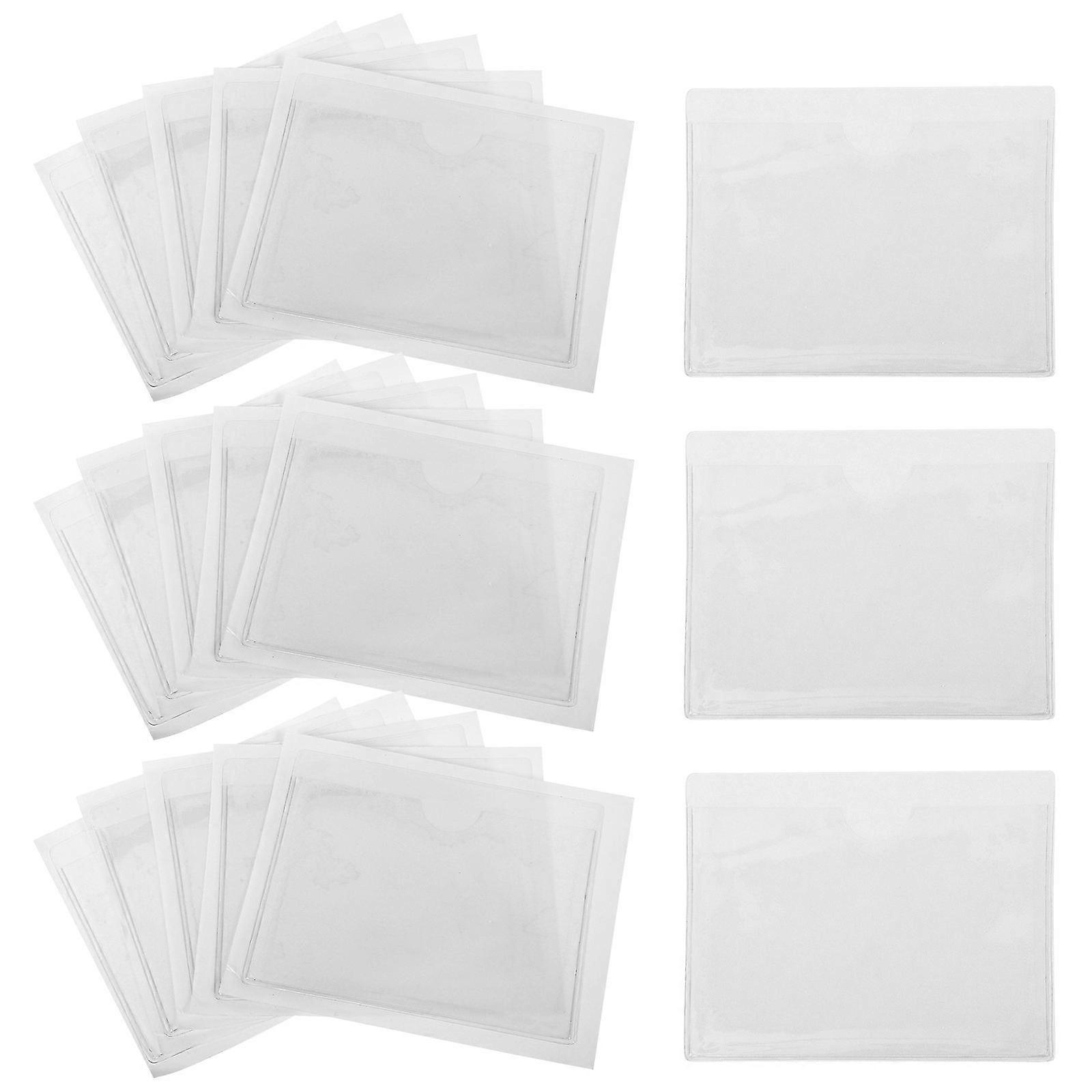 Transparent Label Sleeves Adhesive Label Holders Supermarket Label Holders Whiteboards Applicable 10x8x0.5cm Organize 50Pack