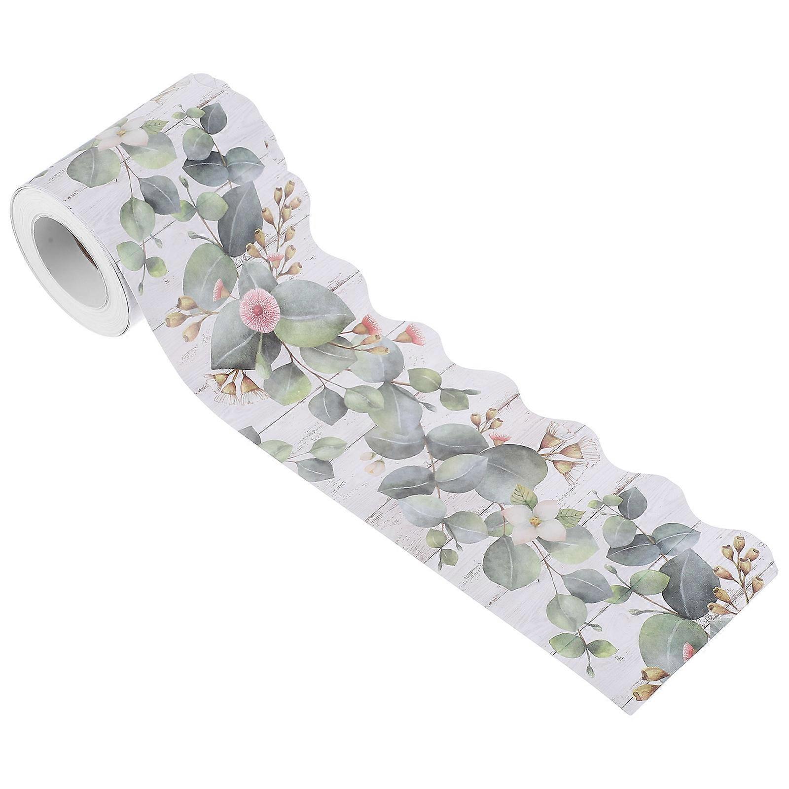 Eucalyptus Bulletin Board Borders Stickers Decoration Classroom Use Green 7.6CM x 15M 1 Roll