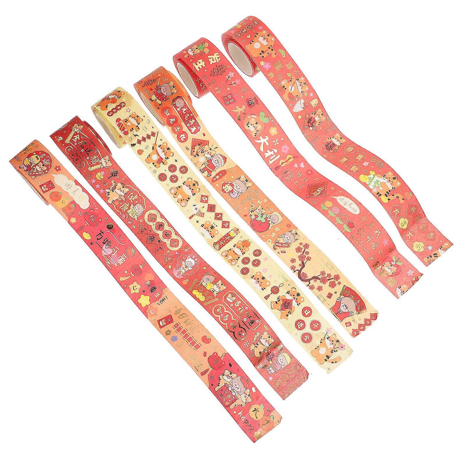 Scrapbook Tape Colored Masking Tape Adorable Washi Tape Assorted Color 300X3X0.1CM Wrap Pens and Pencils 6 Rolls