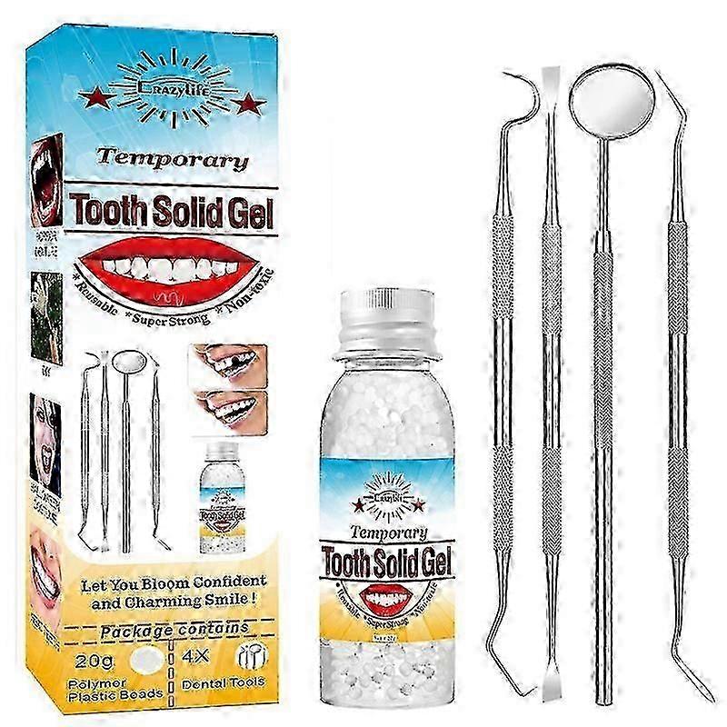 Tooth Repair Kit, Moldable Tooth Filling Repair Kit, Dental Care Kit for Fixing Missing & Broken Replacements, Regain Confidence