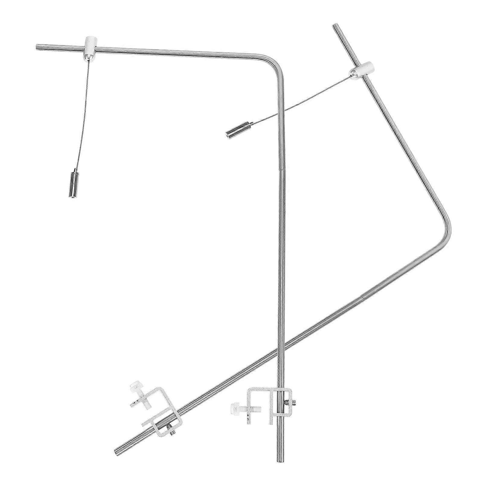 Aquarium Light Rack Adjustable Position Fish Tank Lamp Hanging Bracket Silver 25.50X12.50X0.50CM Durable 1 Pair