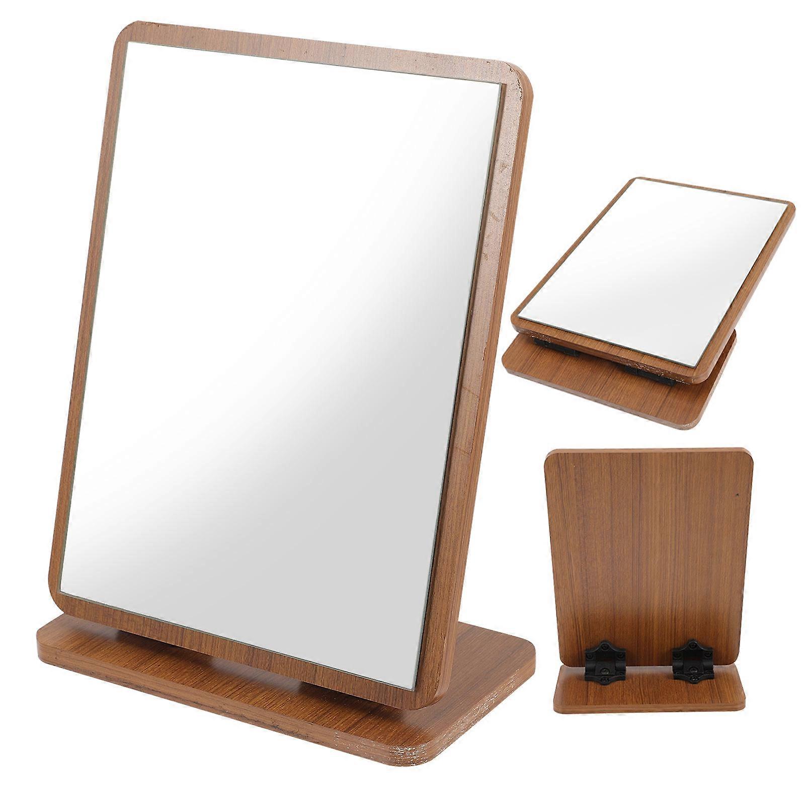 Adjustable Wooden Makeup Mirror with Swivel Design for Bedroom or Bathroom Use – Elegant Craftsmanship for Grooming, Makeup, and Skincare