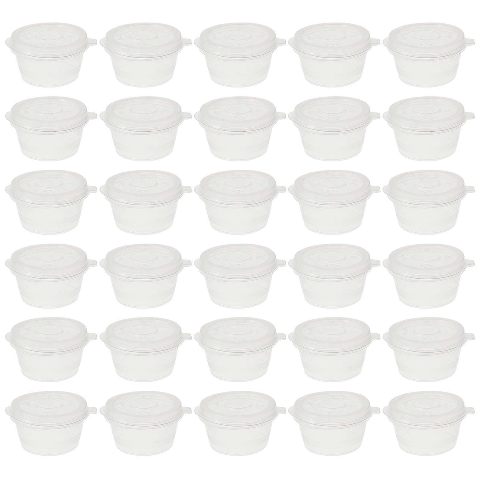 Sauce Container With Lid Food Takeaway Boxes Home Use 6X6X3.2CM Transparent Leak-Proof 100Pcs