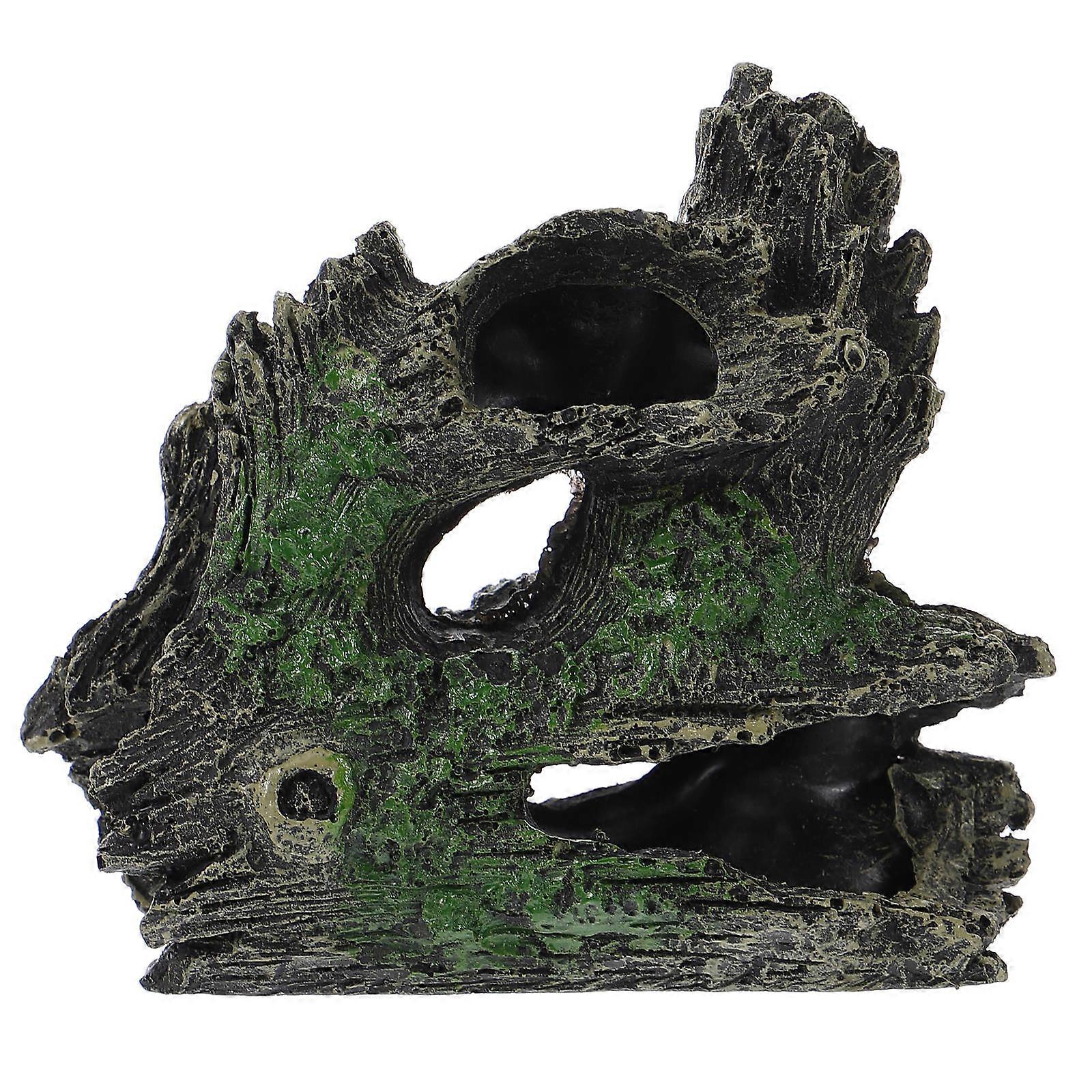 Tree Stump Decorations Resin Hollow Trunk Ornament For Aquarium Use With Realistic Design 1Pcs