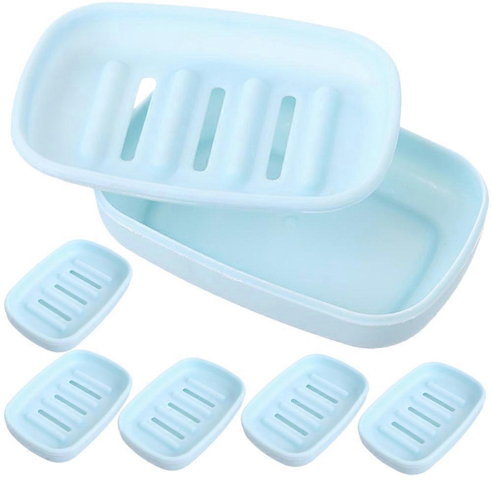 Soap Storage Holder Travel Soap Case Sky-Blue 13X8.8X3CM Protect from Dirt and Dust 6Pcs Rectangular Minimalist Modern