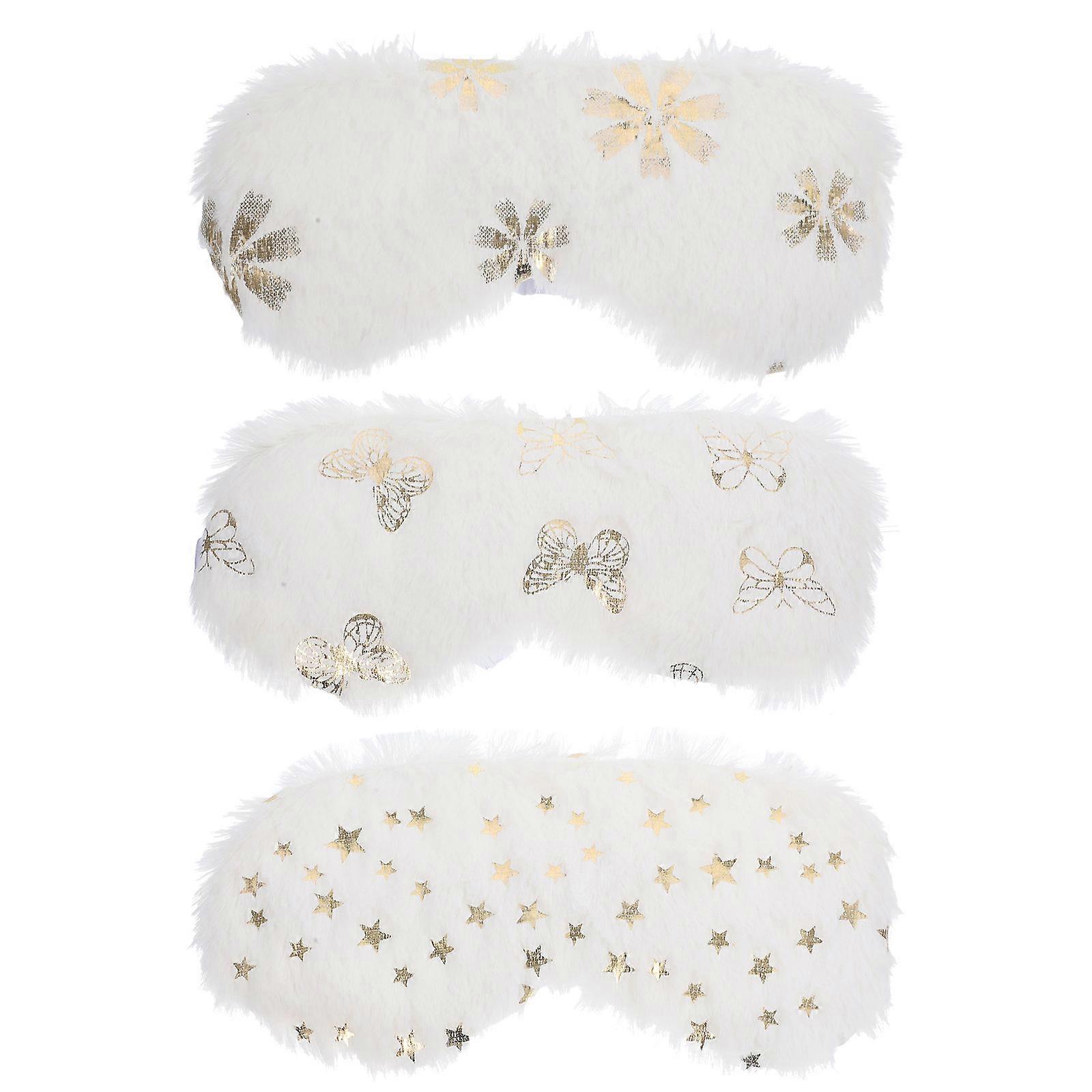 3pcs Soft Plush Eye Masks for Light Blocking Sleep, Travel & Eye Protection – Comfortable Elastic Design for Family & Friends