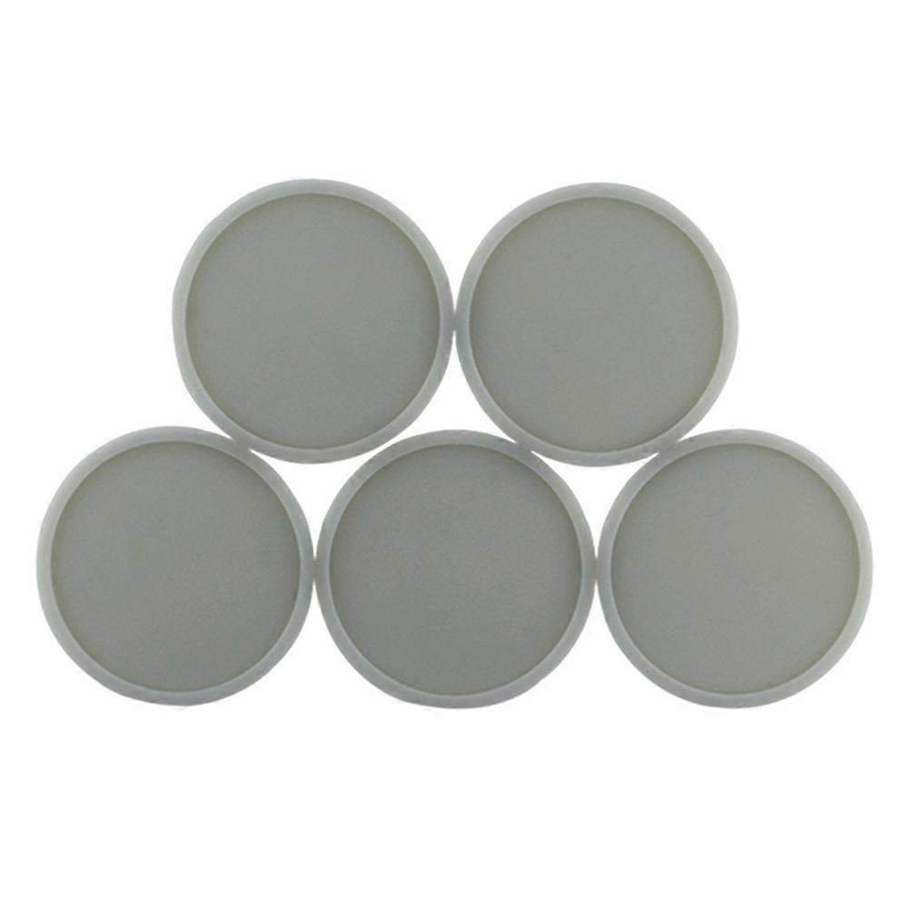 5pcs Luminous Silicone Coasters Round Slip Resistant Cup Mats for Home Kitchen Use Grey for Whiskey and Drinks