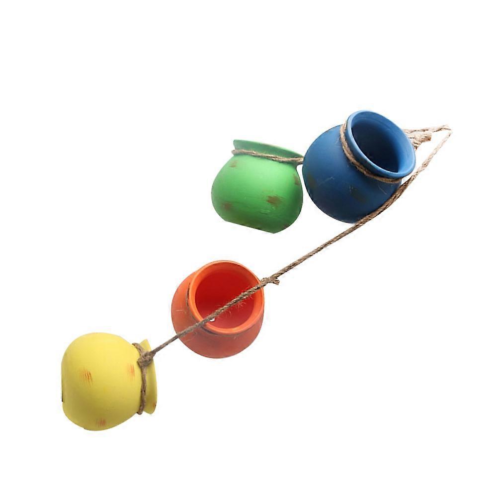Hanging Succulent Planter Rope Cylinder Home Decoration 10x10x9cm Vintage 4 Pots