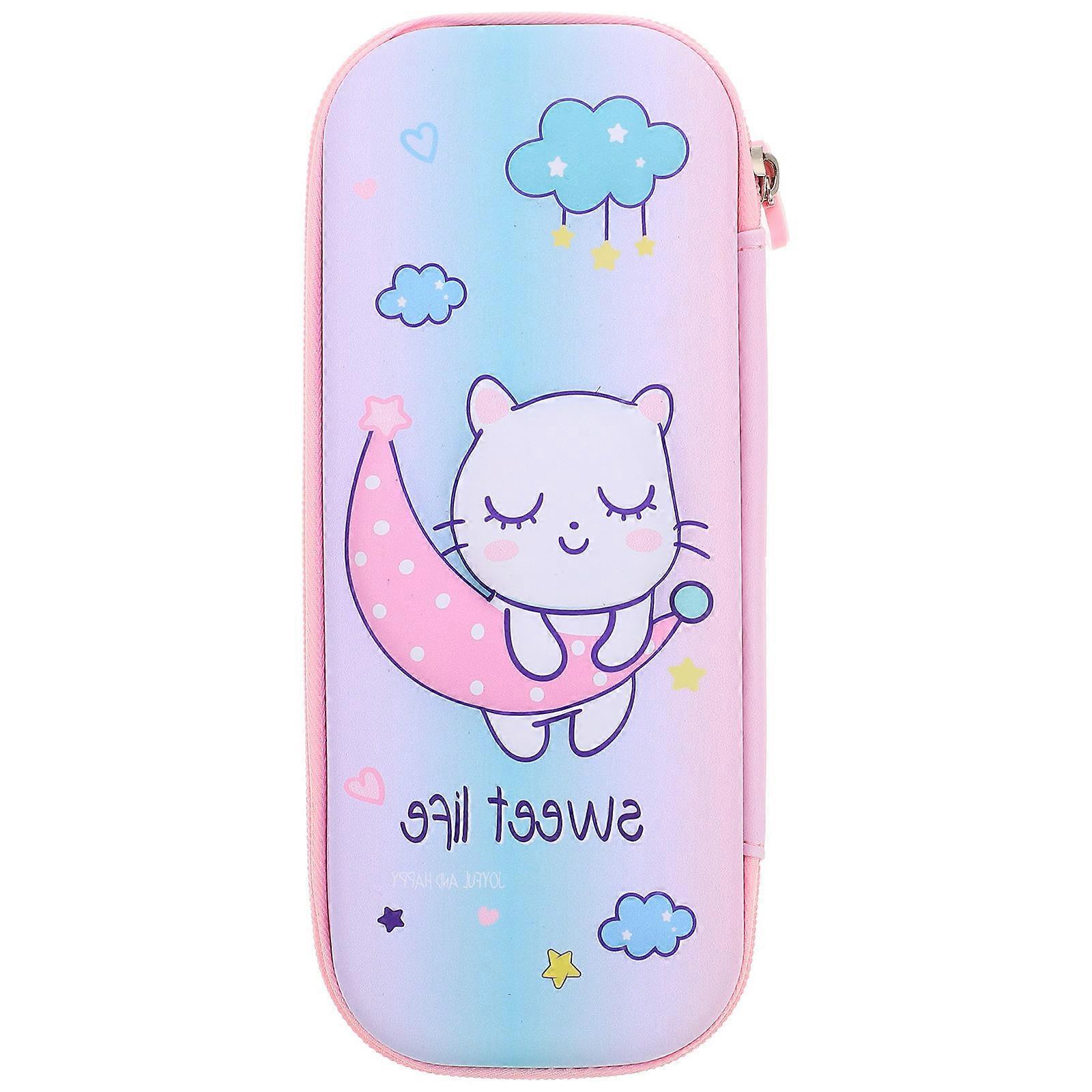 Kawaii Stationery Pencil Bag Rectangular Portable Large Capacity For School Use Multi 22.5X10cm 1Pcs