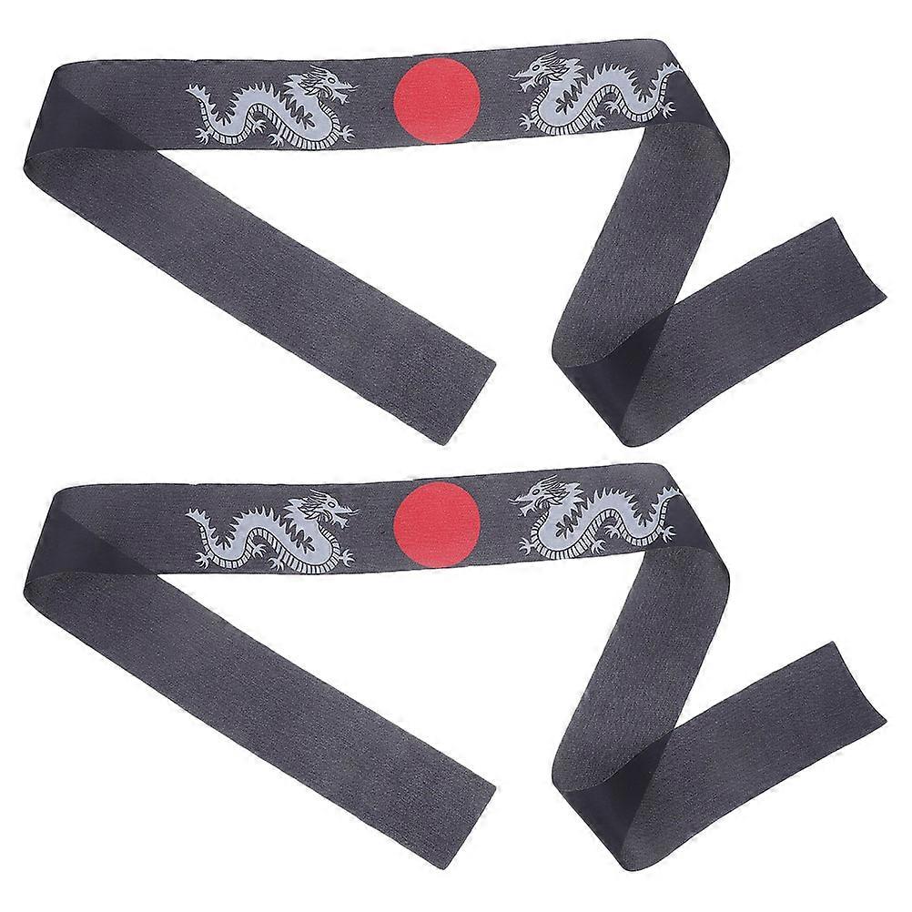 Japanese Style Samurai Headband for Sweat Absorption, Fade Resistant Black Hairband for Karate Training, Cooking, Sports, and Cosplay – Unisex Design
