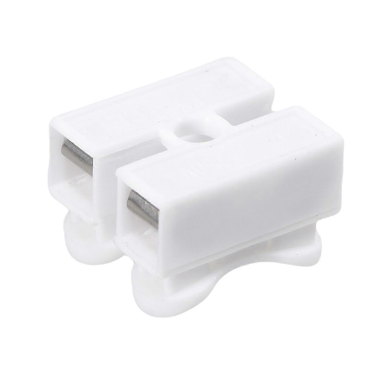 Electric Wire Terminal Block Two Position Butt Jointer White Flame Retardant Pp 50Pcs Set