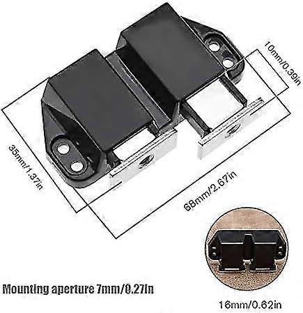 4x Double Touch Magnetic Catches - Push Pull Door Damper Buffer Latches