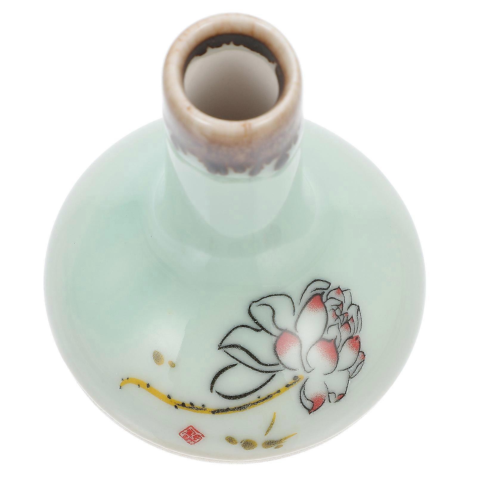 Ceramic Vase Decorative Hydroponics Container Desktop Decoration Square Shape Ikebana Design For Homeowners 10X7.5X7.5CM Flower Arrangement 1Pc