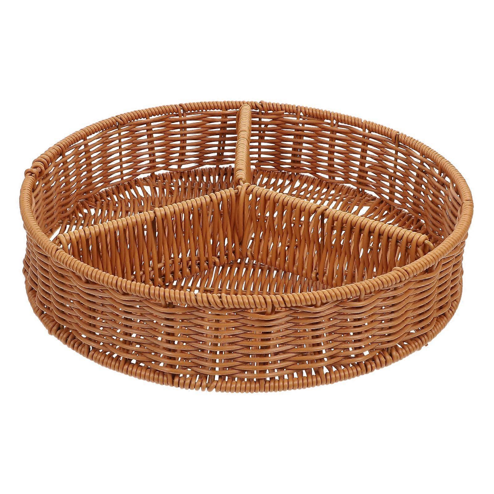 1Pc Imitation Rattan Storage Basket Household Multi-function Sundries Container