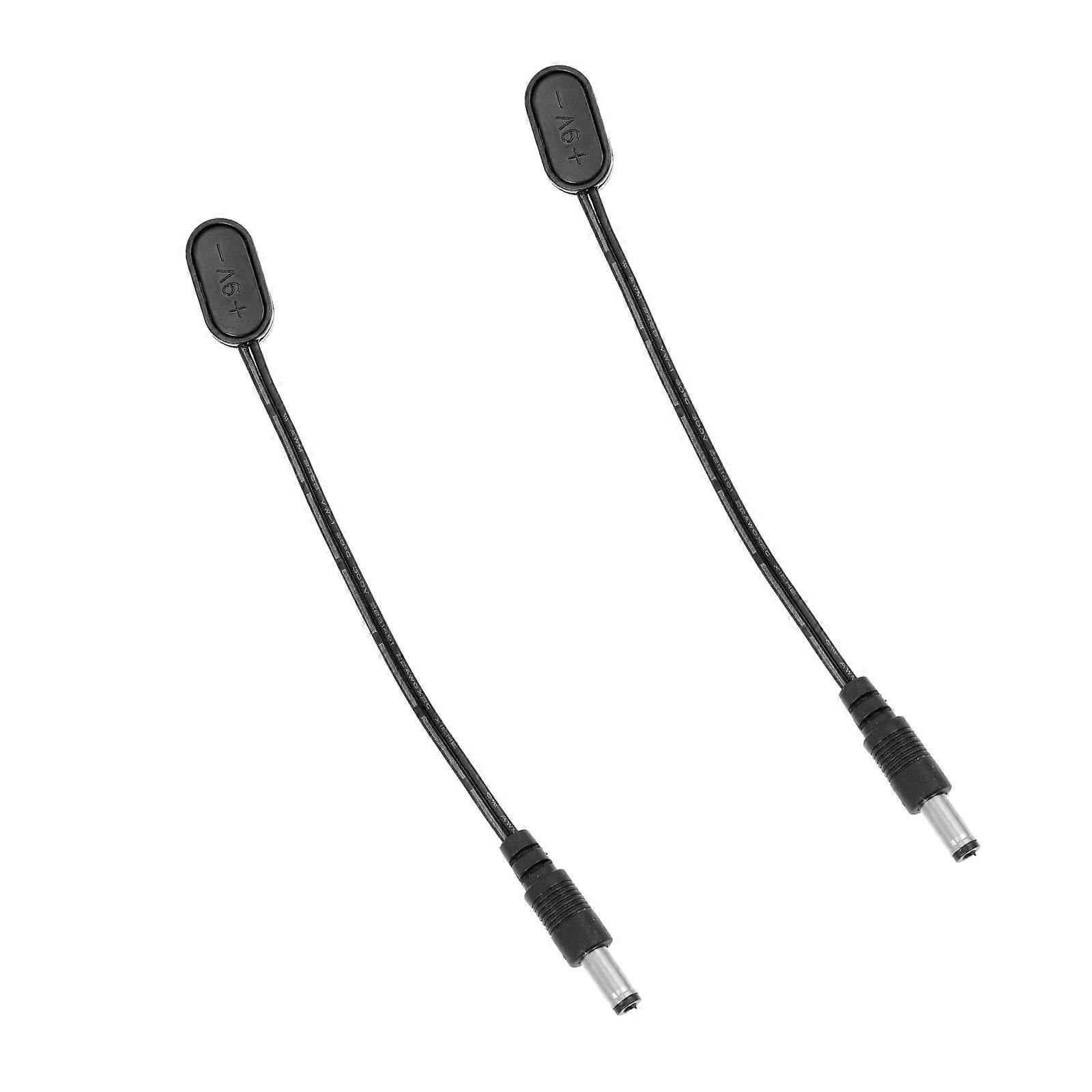 Black PVC Guitar Power Cable for Effector with Material and Anti-Interference 2pcs