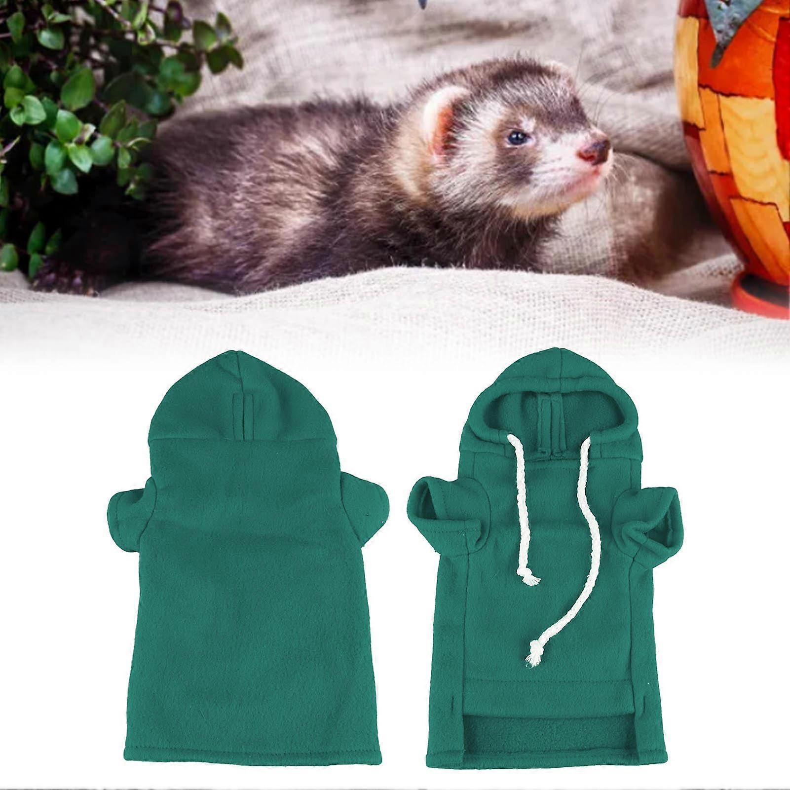 Sudadera de hurón para mascotas Sudadera con capucha de animales pequeños cálidos y suaves para la piel para la fiesta diaria M Verde