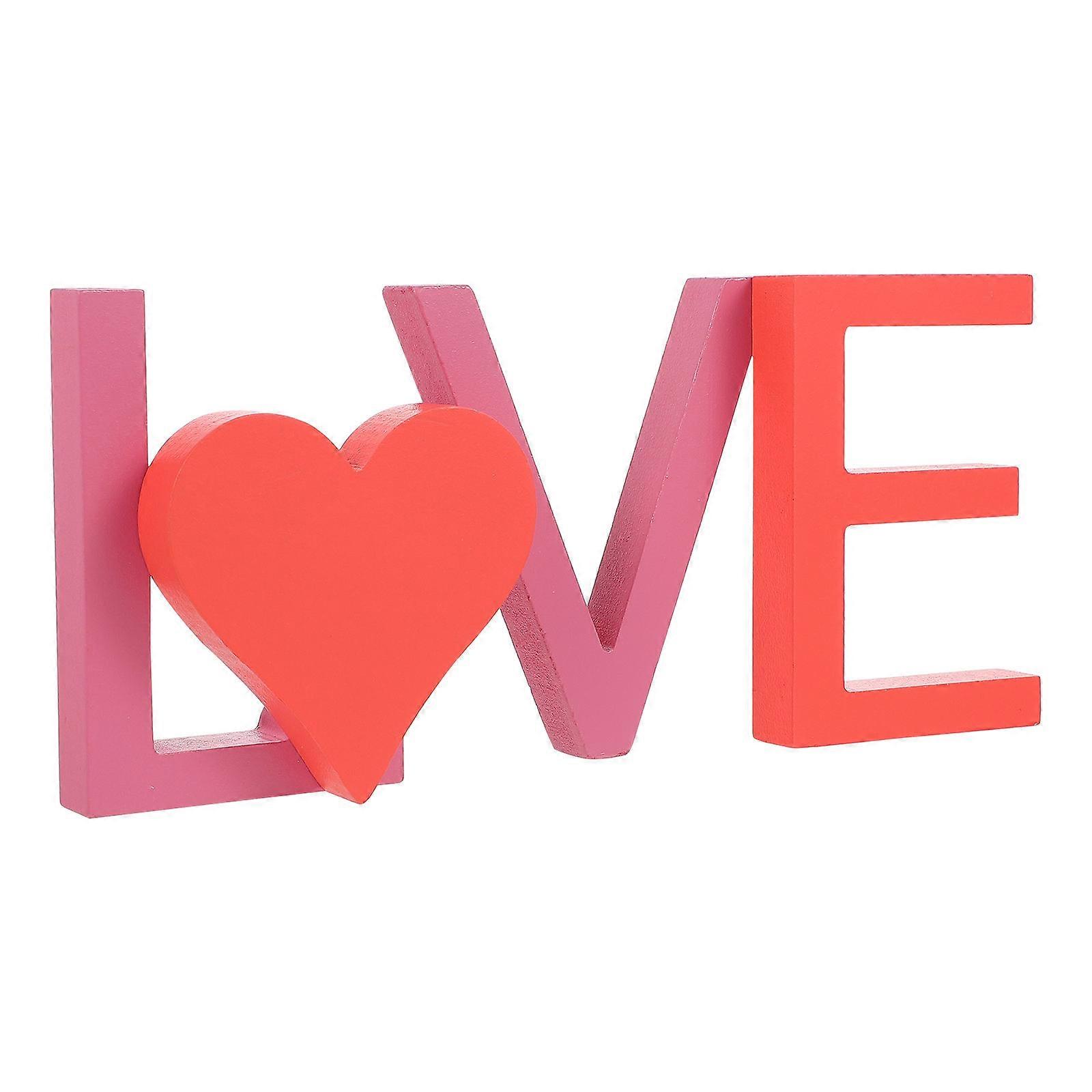 Wood Block Word Sign Home Letter Decor Letters Shape Rustic Style 21.5X9.7cm Decorative 1 Set