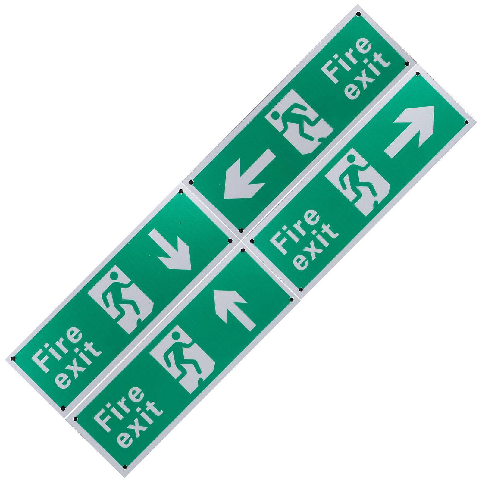 4pcs Aluminum Alloy Fire Exit Signs with Arrows for in Commercial Public Spaces Supermarkets Wall Mounted Easy Install