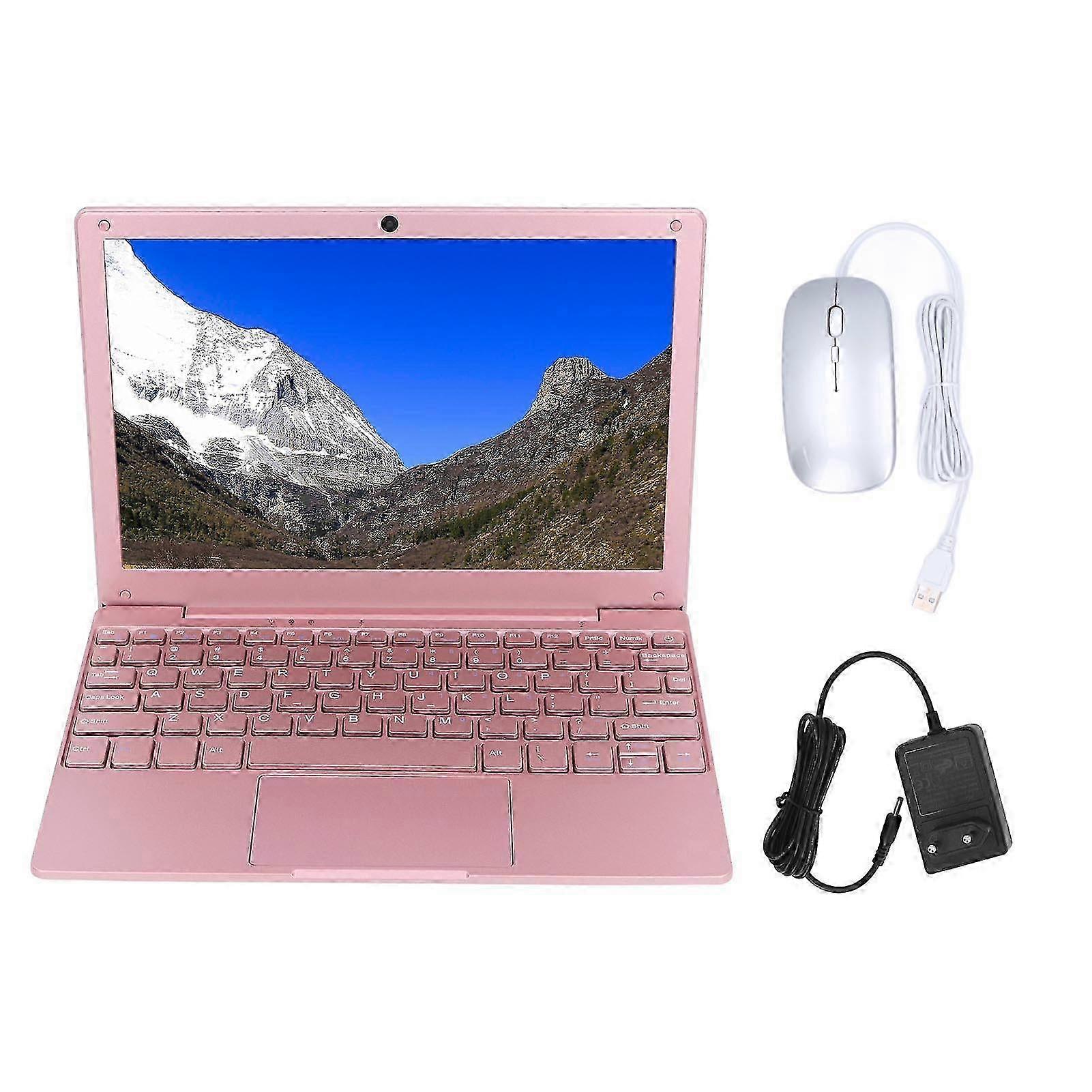 10.1 Inch Mini Laptop Ips Display Ultra Light For Celeron N4020 Rose Gold Portable Notebook Computer For Wins11 Pro Eu Plug 100?240v 8gb+128gb