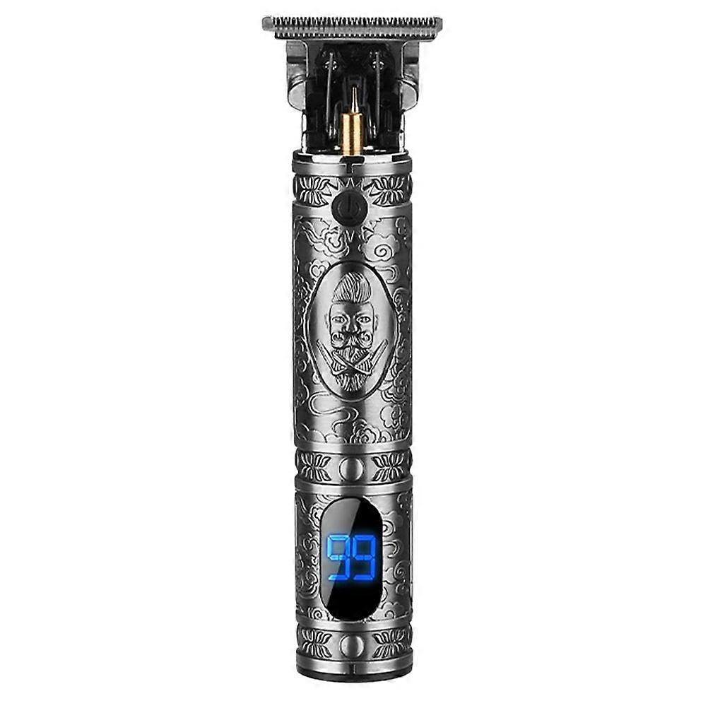 Facial Hair Trimmer For Men Clippers LCD Battery Display Retro Oil Head Grooming 1 Set