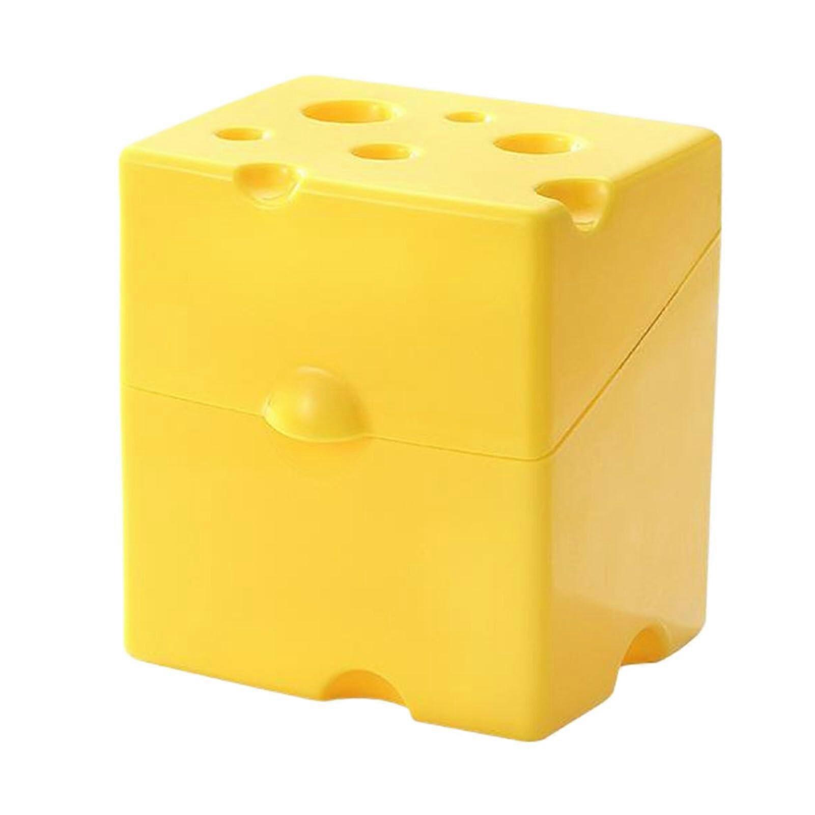 ABS Flip Cheese Box, Cold and Heat Resistant, Locks Moisture and Keeps Cheese Fresh Longer, Fridge Food Storage Container, Yellow