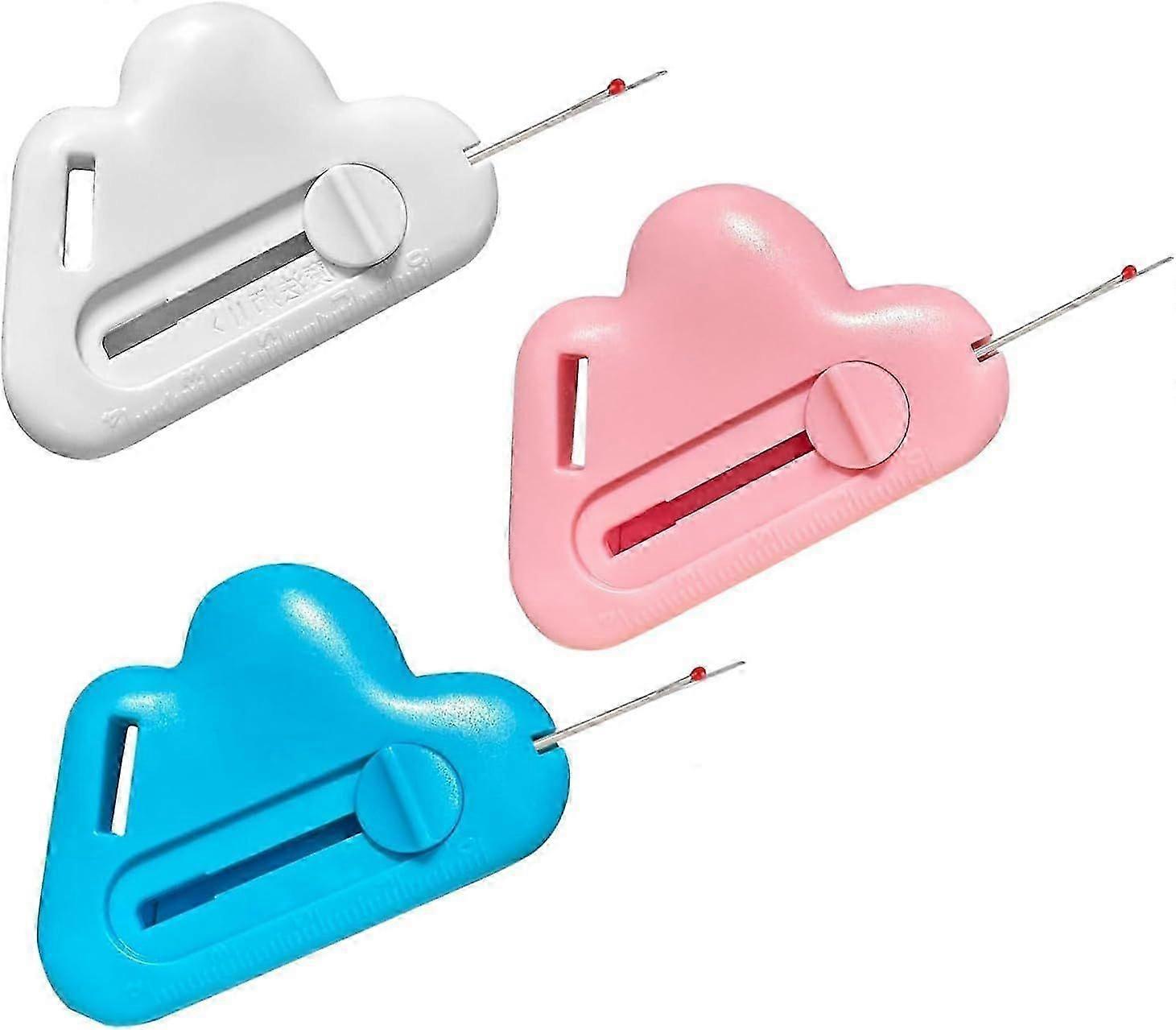 3pcs Magnetic Seam Guide, 2-in-1 Adjustable Seam Guide with Built-in Seam Ripper, Ripper Threader Needle For Sewing Machine