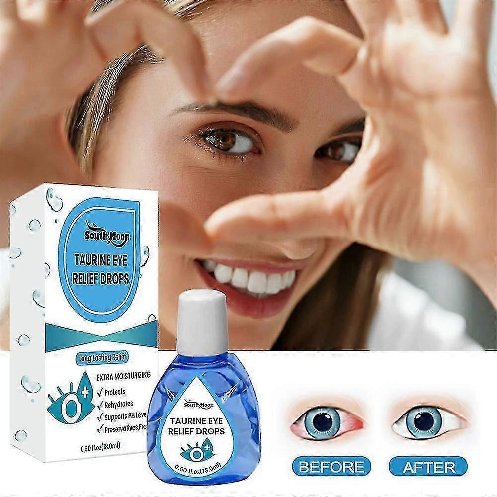 2pcsタウリンアイリリーフドロップドドライアイ用赤み軽減剤緑内障ケアドロップは目の疲労を和らげます