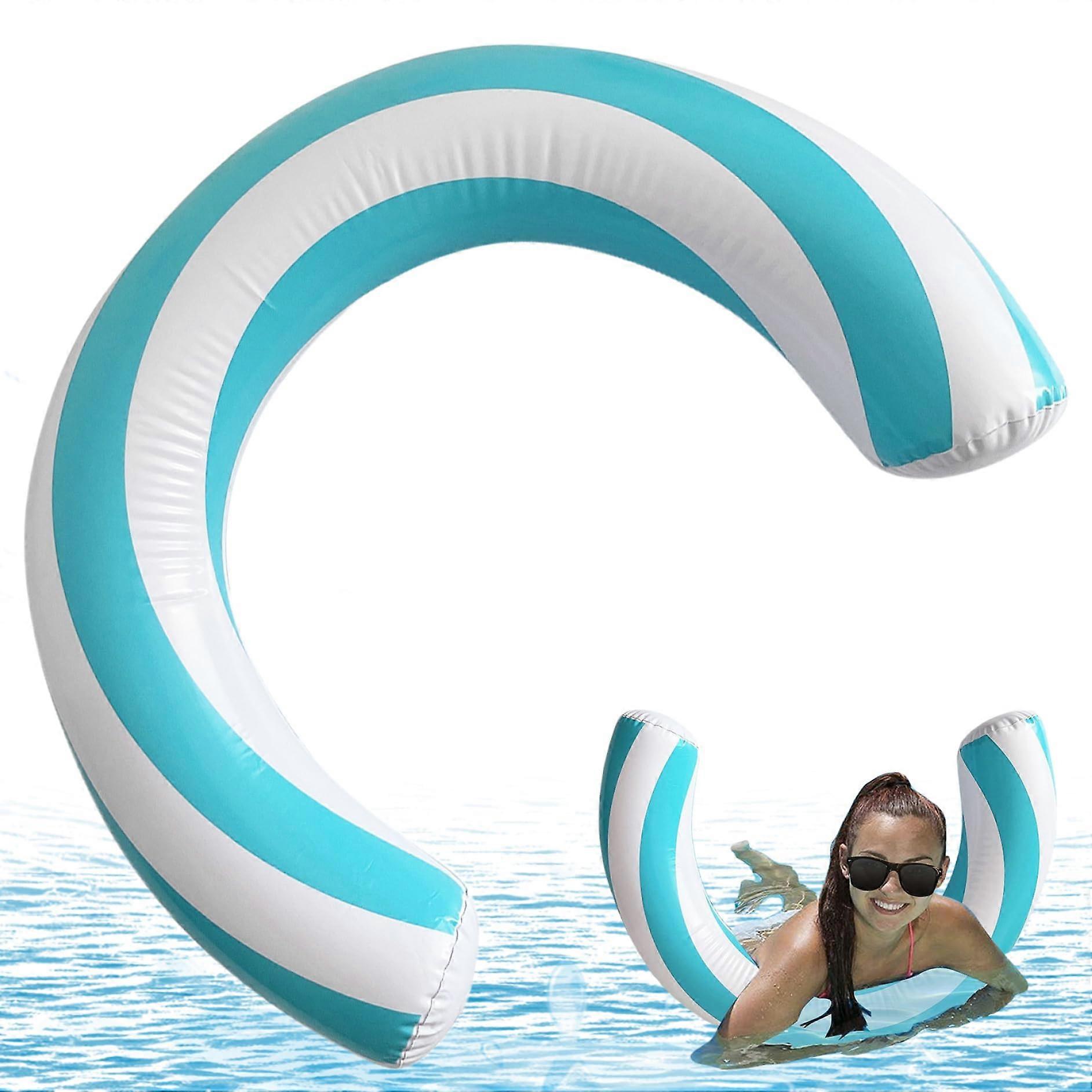 Curved Pool Floats, Inflatable Noodle Swimming Float, Cute Float for Swimming Pool, Beach and Lake (Blue)