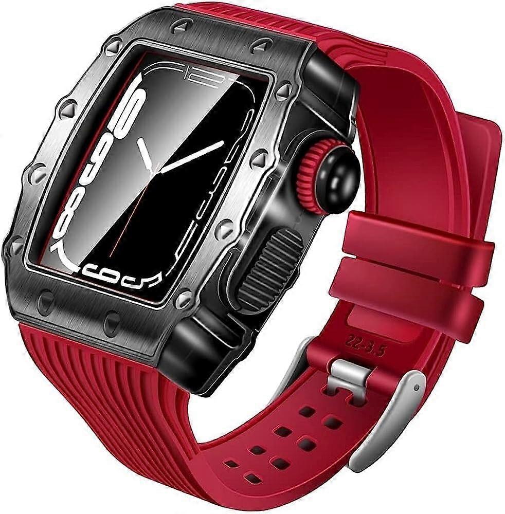 Shockproof Watch Case For Apple Watch Series 8/7/6 And Ultra, 49/45/44/41/40mm, Replacement Band, Red 49mm