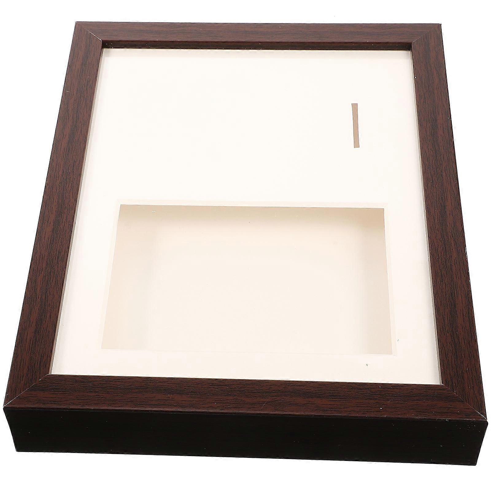 Frame For Medals Sports Wooden Display Box Storage Chocolate 28.00X23.00X4.50CM Display 1Pcs