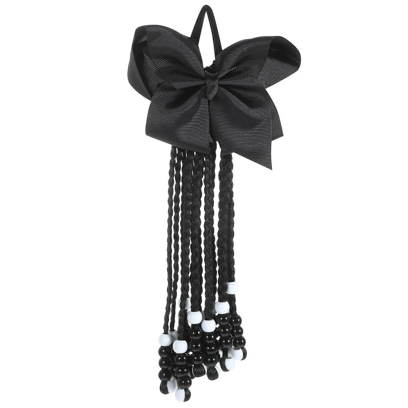Braided Ponytail Wig with Bowknot Beads – Soft, Easy to Wear Hair Accessory for Parties, Travel & Daily Use