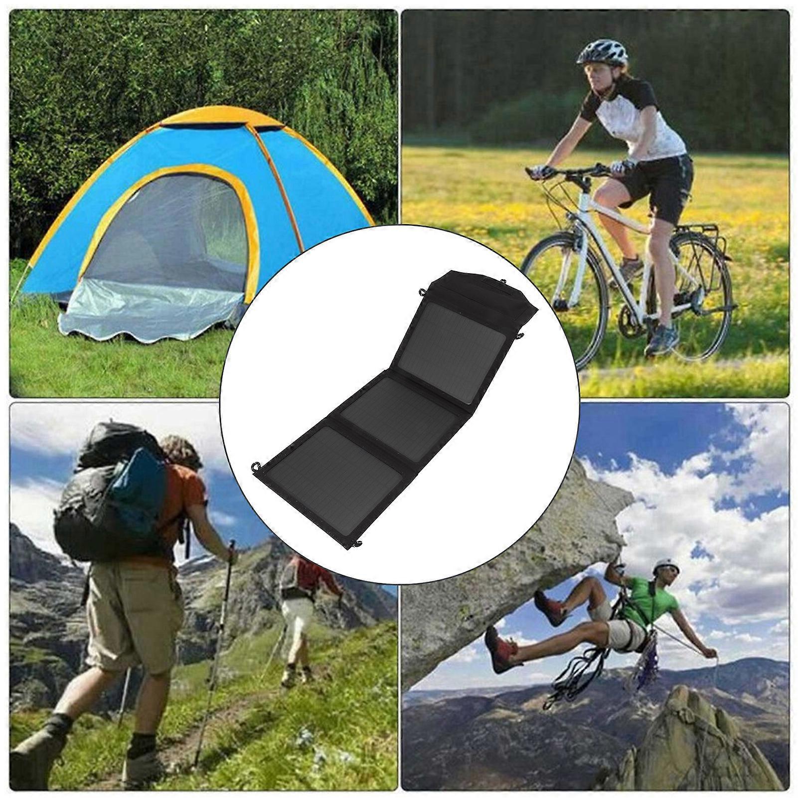 30W Solar Panel Foldable Intelligent Identification Monocrystalline Silicon Solar Panel Charger 12V Output