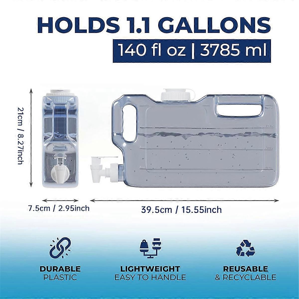 1.1 Gallon Refrigerator Water Dispensers Bottle with Faucet, Spigot & 58mm Screw Cap Fridge Beverage