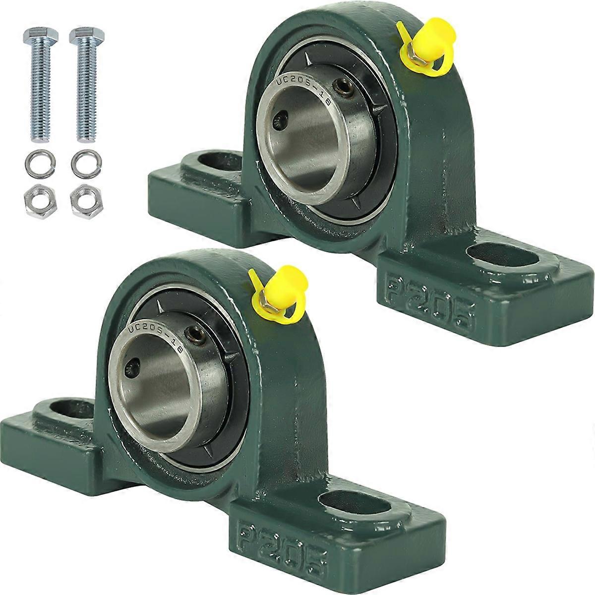 2Pack UCP205-16 Mounted Pillow Block Ball Bearing