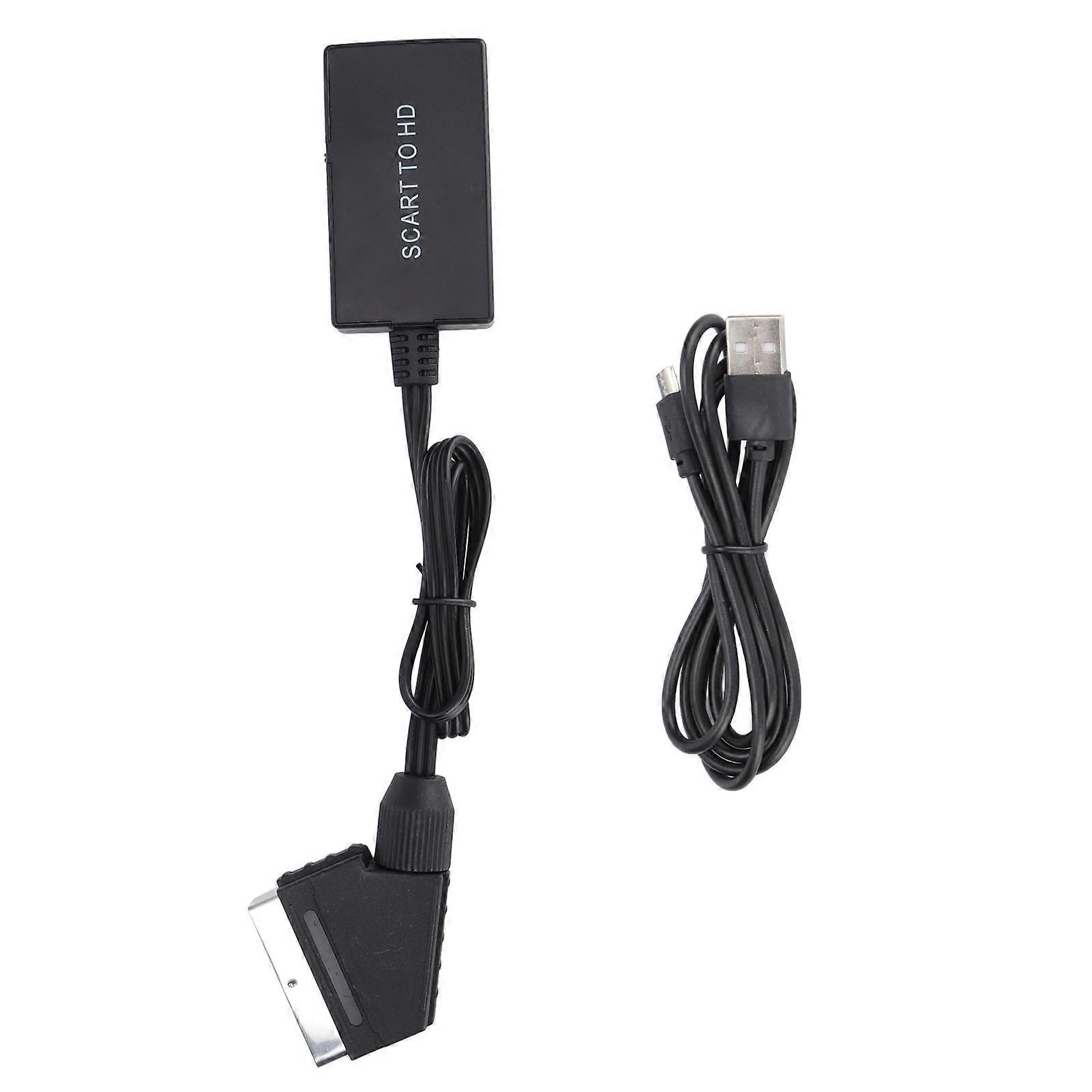 Scart to HD Multimedia Interface Video o Converter Adapter with Cord for DVD Set Top Box