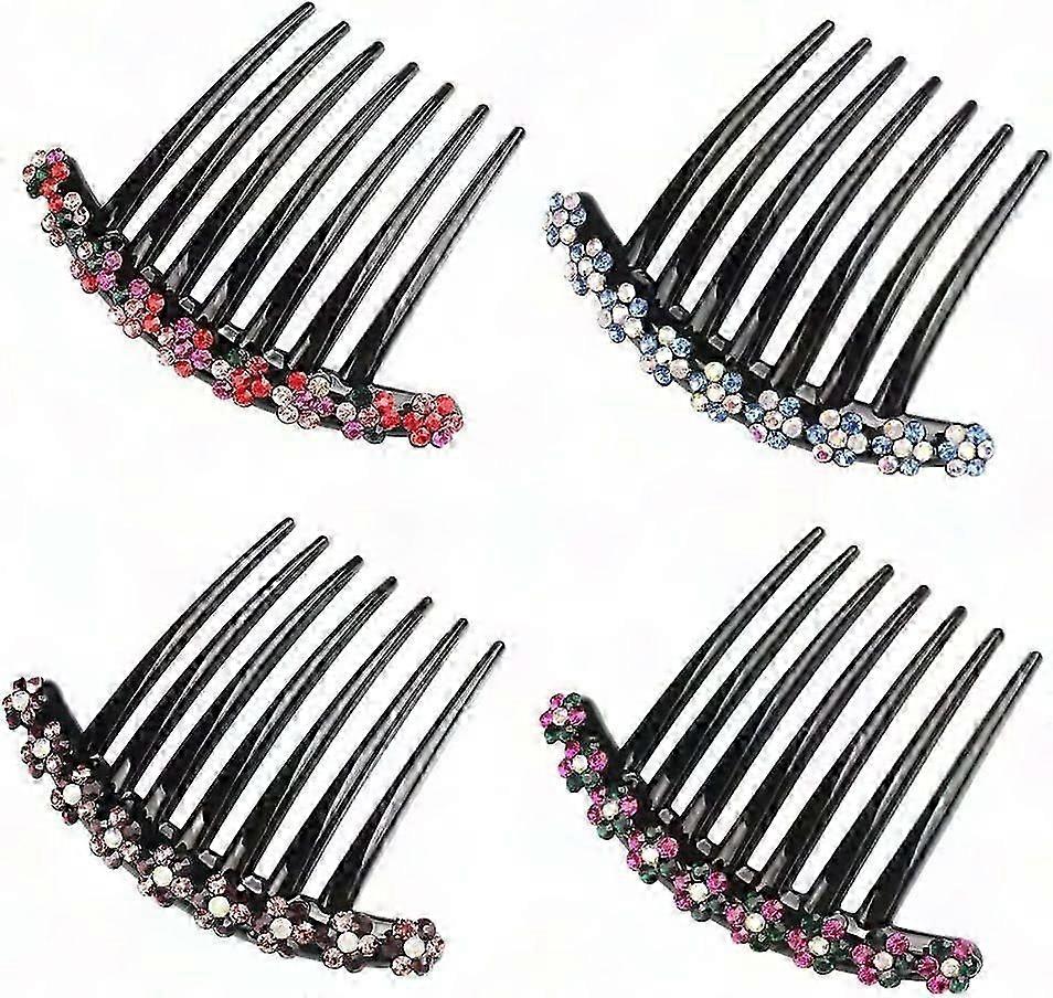 Rhinestone Hair Combs with Plastic Teeth