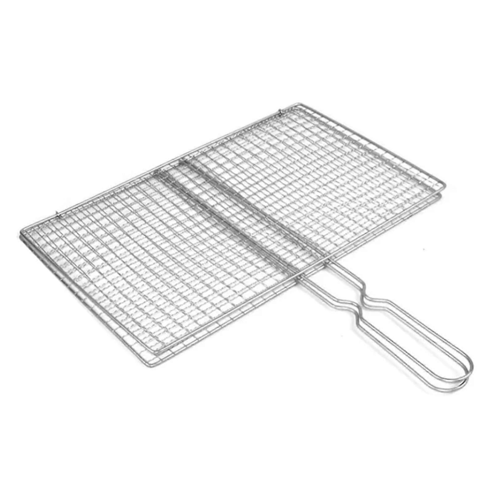 Grill Grate Barbecue Net Iron Mesh Clamp Durable Grilled Fish Net BBQ Tools (22*40cm)